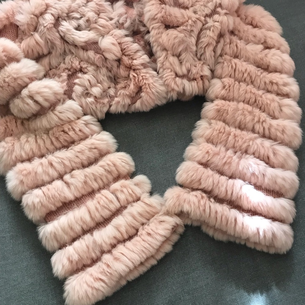 BCBGMaxAzria Blush Rabbit Fur Knit Jacket - Picture 9 of 11